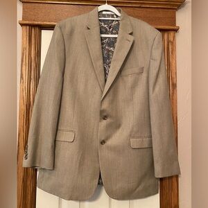 Chaps Mens Lt Brown 2 Button Blazer Sportcoat Jacket Sz 46L Beautiful Li…